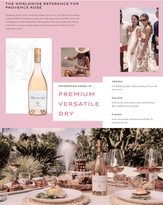 Bundle of 6 : Chateau D'Esclans Whispering Angel Cotes de Provence Rose Wine 2021 750ml