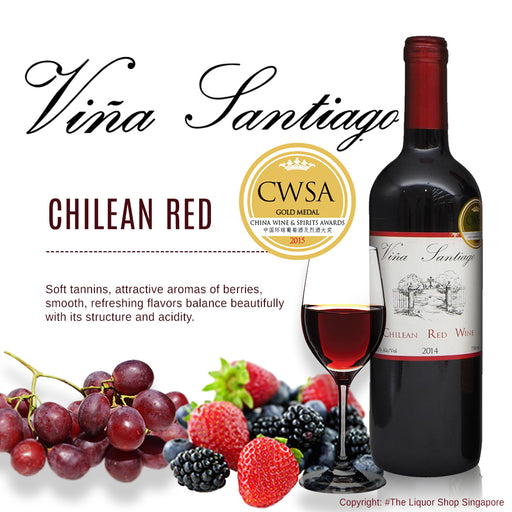 Vina Santiago Chilean Red Wine 75cl - The Liquor Shop Singapore