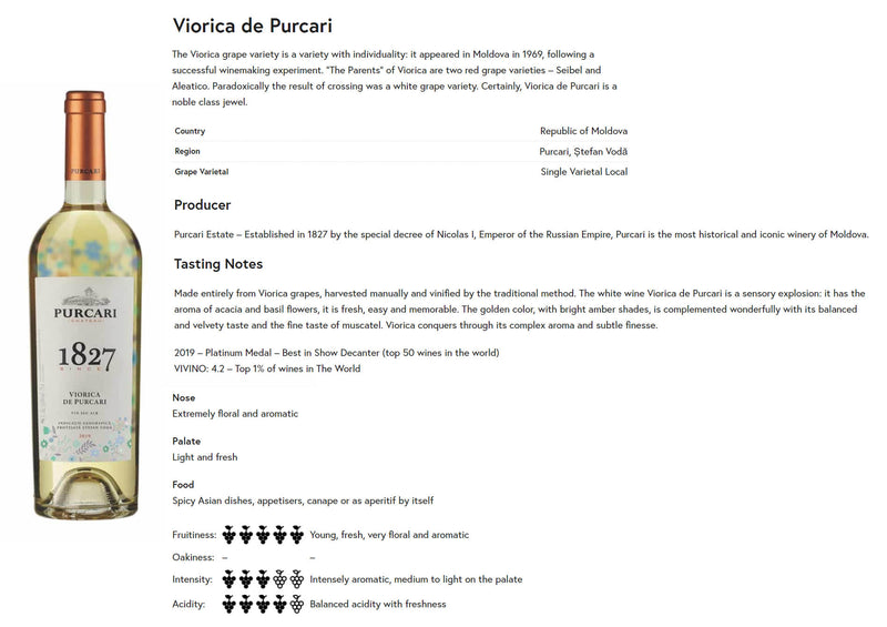 Viorica de Purcari White Wine 750ml