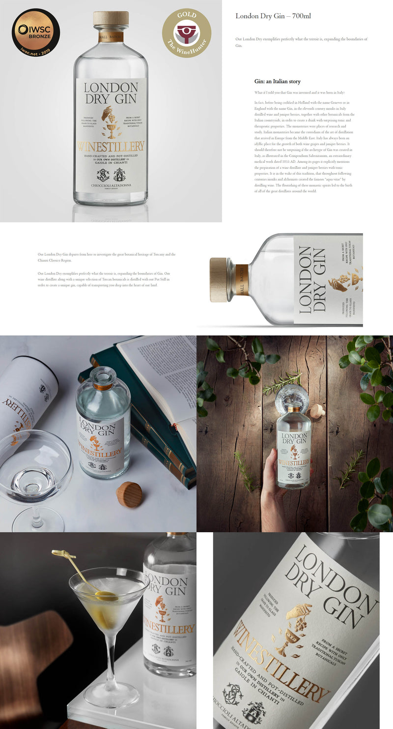 Winestillery London Dry Gin Hand Crafted And Pot Distilled 700ml ABV 42%