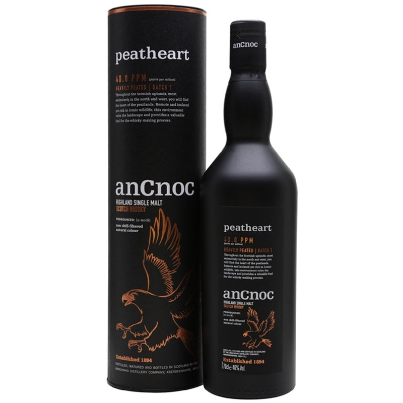 AnCnoc Peatheart Highland Single Malt Scotch Whisky ABV 46% 70cl With Gift Box