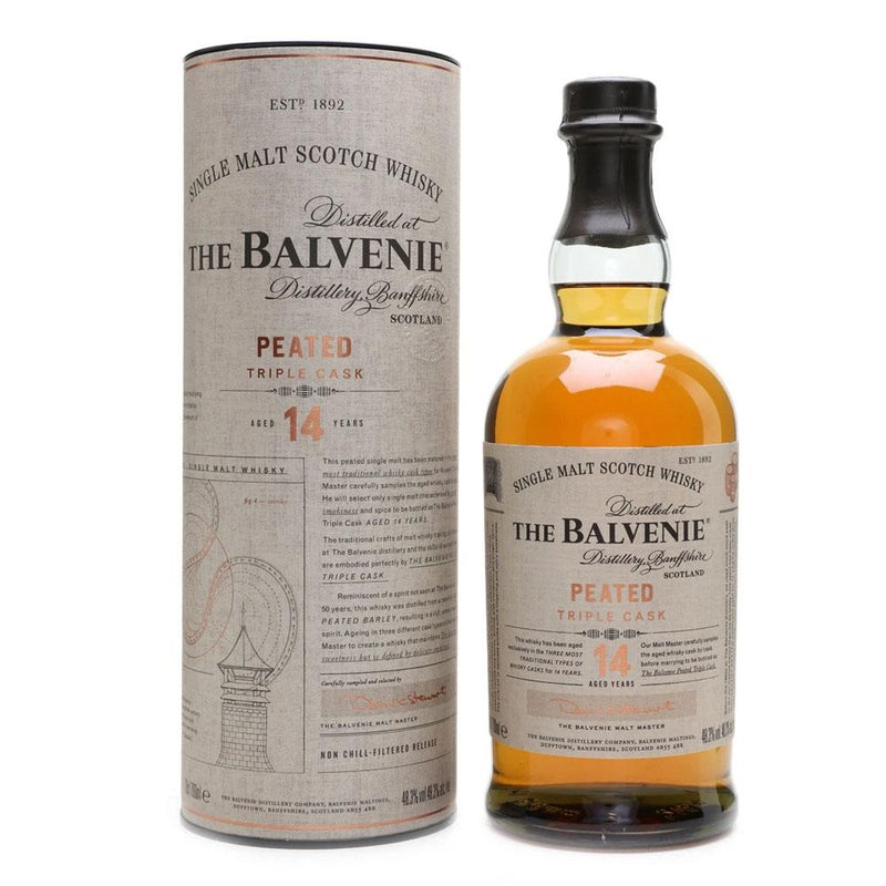 The Balvenie 14 Year Old Peated Triple Cask Speyside Single Malt Scotch Whisky ABV 48.3% 70cl With Gift Box
