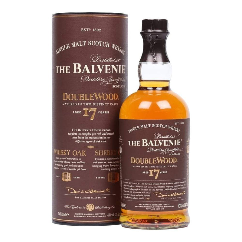 The Balvenie 17 Year Old Double Wood Speyside Single Malt Scotch Whisky ABV 43% 70cl With Gift Box