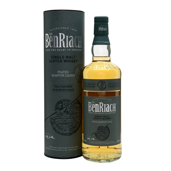 The BenRiach Peated Quarter Casks Single Malt Scotch Whisky ABV 46% 70cl With Gift Box