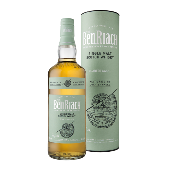 The BenRiach PeatedQuarter Casks Single Malt Scotch Whisky ABV 46% 70cl With Gift Box