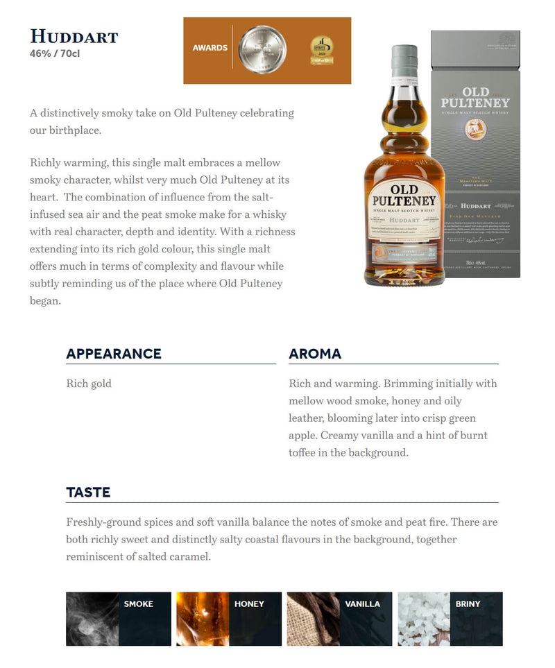 Old Pulteney Huddart Single Malt Scotch Whisky ABV 46% 700ml with Gift Box