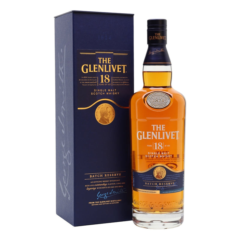 The Glenlivet 18 Year Old Single Malt Scotch Whisky ABV 40% 100cl with Gift Box