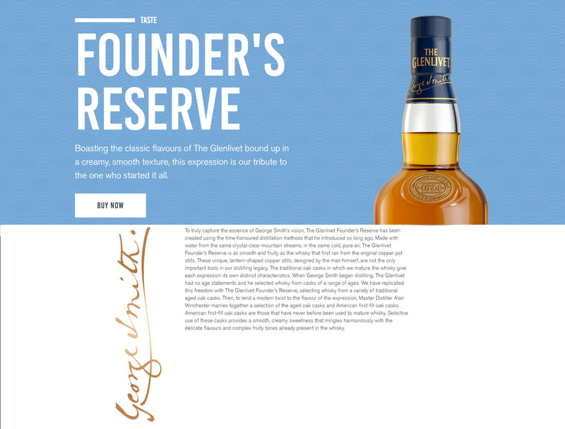 (Clearance) The Glenlivet Founders Reserve Single Malt Scotch Whisky 1L (NO BOX)