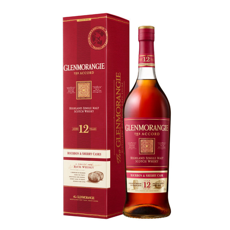 Glenmorangie Accord 12 Year Old Single Malt Scotch Whisky ABV 43% 1000ml with Gift Box (1L)