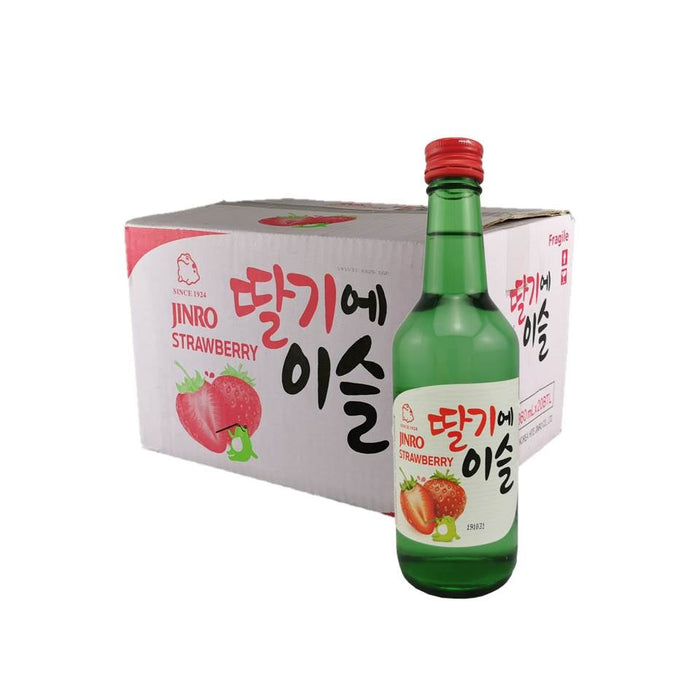 Jinro Strawberry Korean Soju - 20 x 360ml bottle
