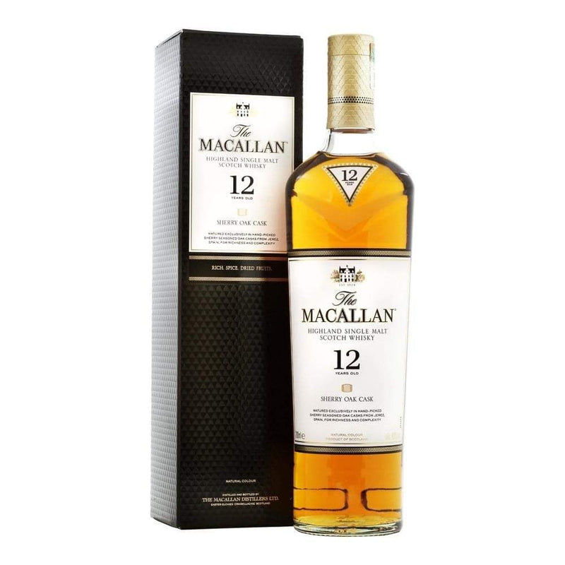The Macallan 12 Year Old Sherry Oak Highland Single Malt Scotch Whisky ABV 40% 70cl with Gift Box