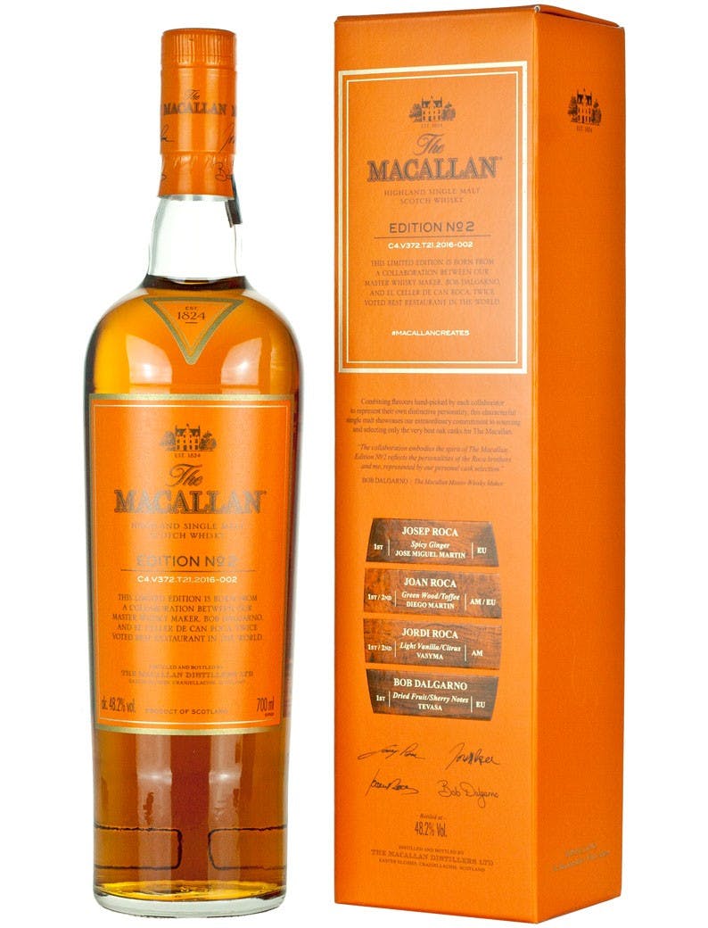 (Flash Sale - 60% off at check out) The Macallan Edition No. 2 Highland Single Malt Scotch Whisky ABV 48.2% 70cl with Gift Box