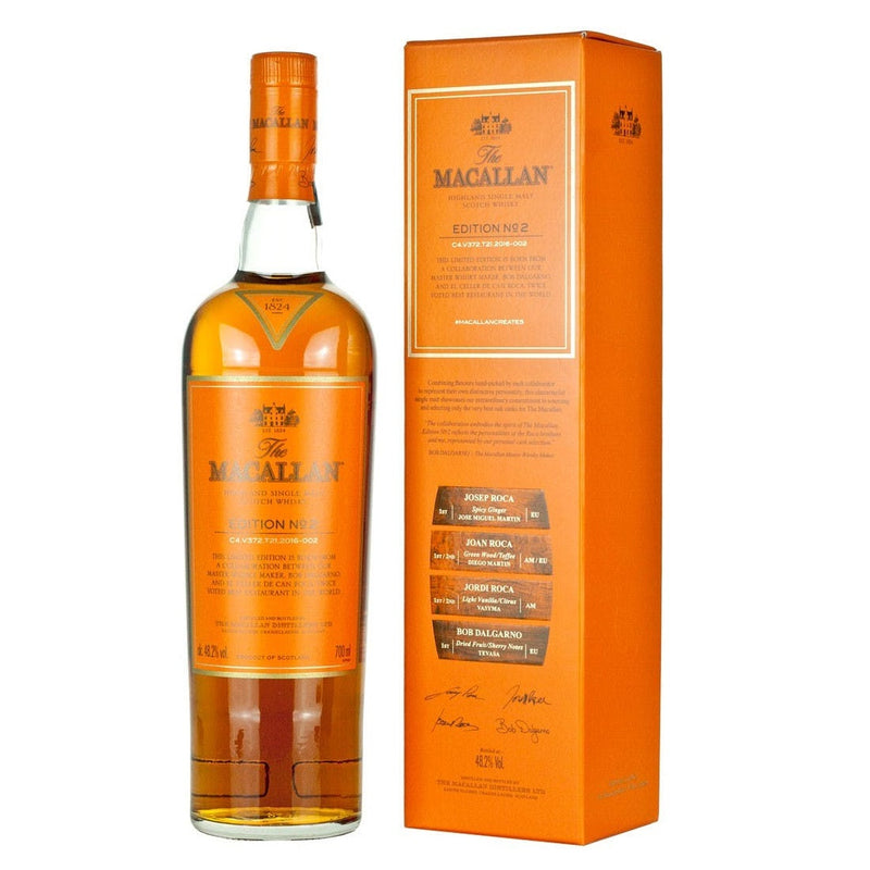 (Flash Sale - 60% off at check out) The Macallan Edition No. 2 Highland Single Malt Scotch Whisky ABV 48.2% 70cl with Gift Box