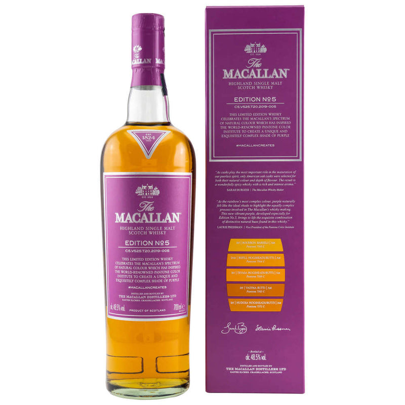 (Flash Sale - 60% off at check out) The Macallan Edition No. 5 Highland Single Malt Scotch Whisky ABV 48.5% 70cl with Gift Box