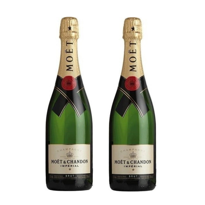 Bundle of 2 Bottles Moet & Chandon Imperial Brut ABV 12% 75cl With Gift Box
