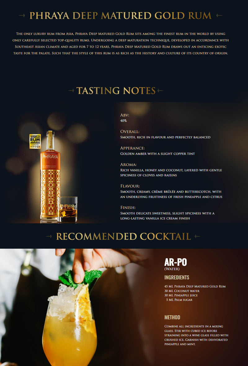 Phraya Golden Rum ABV 40% 700ml