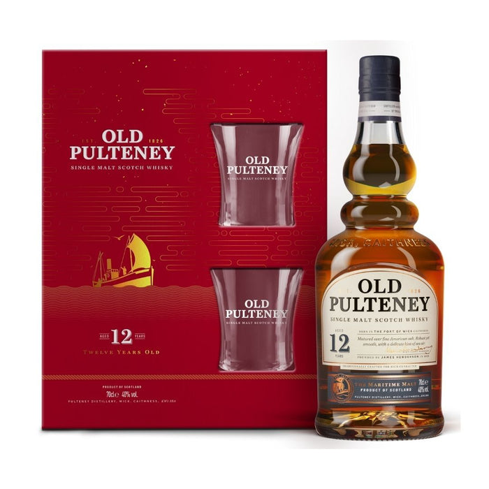 Old Pulteney 12 Year Old FREE 2 Glass Gift Set