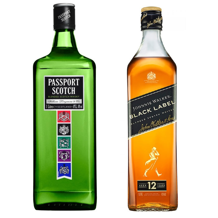 Passport Blended Scotch Whisky 1L + Johnnie Walker Black Label 1L